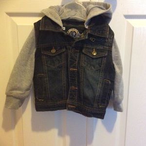 Urban Republic Boys Jean Jacket with Hoodie 24m
